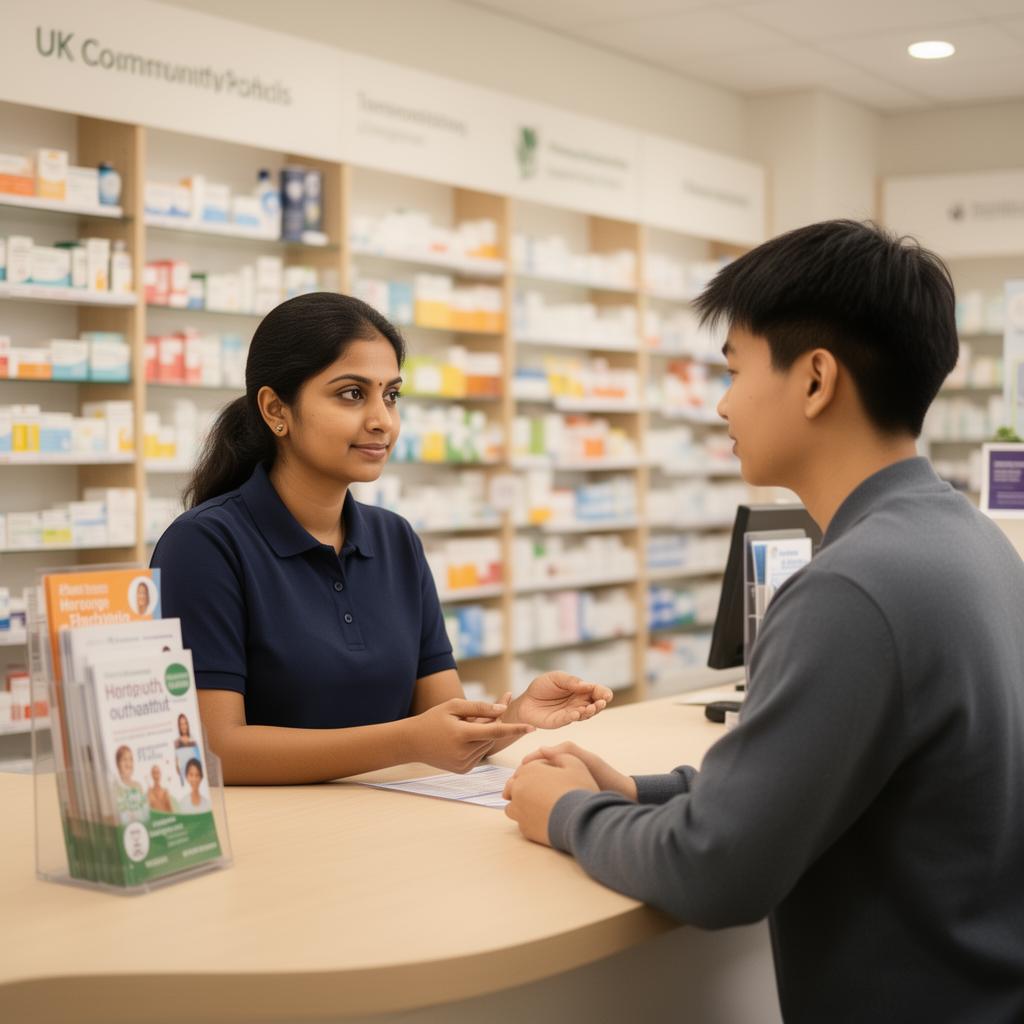 Pharmacist advising patient about insect-borne illness prevention