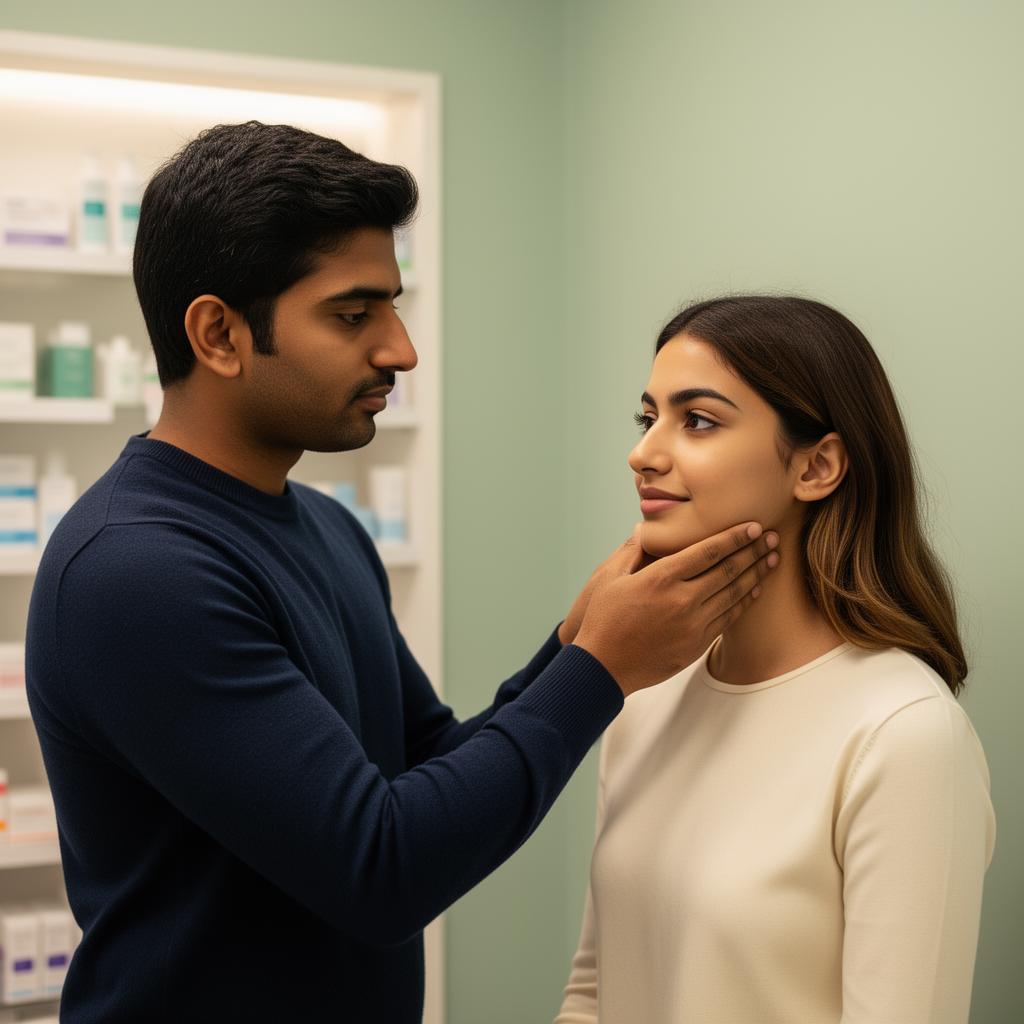 Practitioner performing aesthetics treatment at Sidley Pharmacy